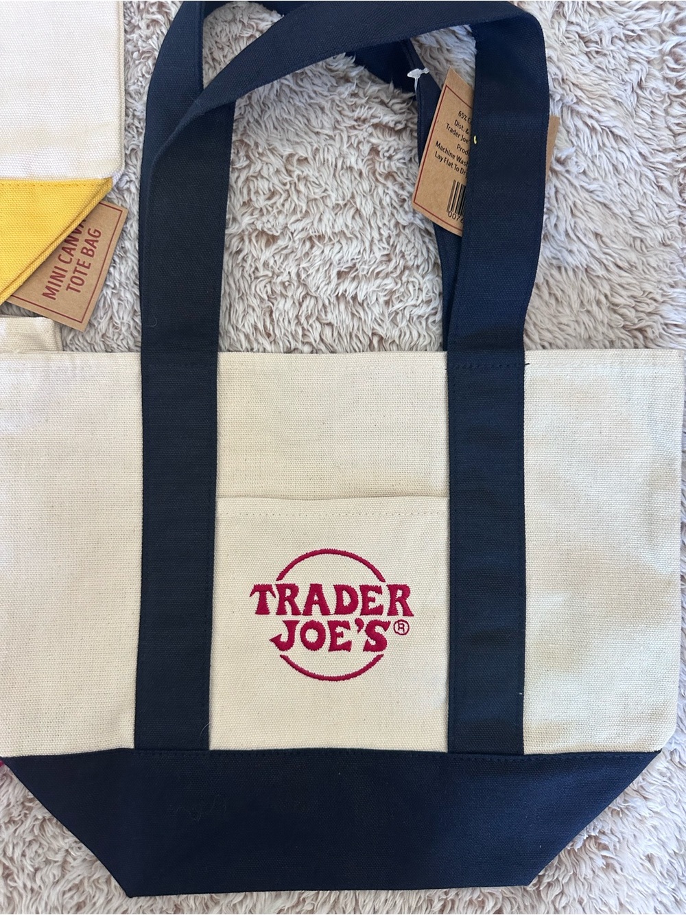 Trader Joes Mini Canvas Tote x4 - Picture 3 of 5